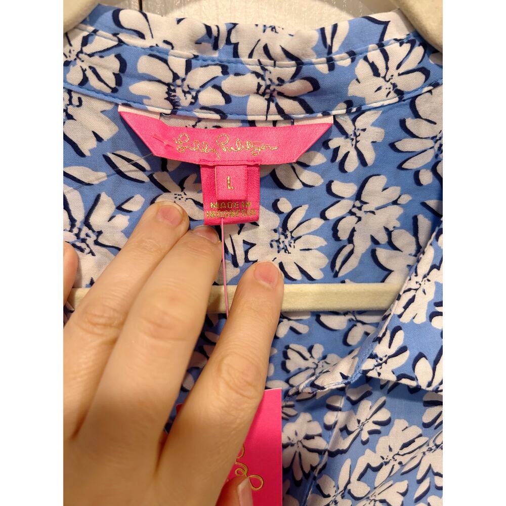 Lilly Pulitzer Natalie Shirtdress Cover-Up Size Large NWT - Picture 9 of 10
